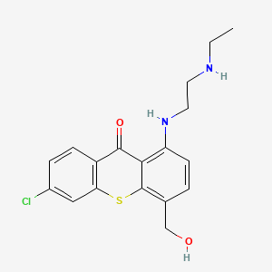 9H-Thioxanthen-9-one, 6-chloro-1-((2-(ethylamino)ethyl)amino)-4-(hydroxymethyl)-