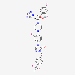 molecular formula C32H30F6N8O2 B1682849 3H-1,2,4-Triazol-3-one, 4-(4-(4-((1R,2R)-2-(2,4-difluorophenyl)-2-hydroxy-1-methyl-3-(1H-1,2,4-triazol-1-yl)propyl)-1-piperazinyl)-3-fluorophenyl)-2,4-dihydro-2-((4-(trifluoromethyl)phenyl)methyl)- CAS No. 210563-03-4