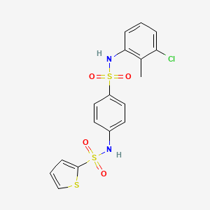 molecular formula C17H15ClN2O4S3 B1682862 N-[4-[(3-chloro-2-methylphenyl)sulfamoyl]phenyl]thiophene-2-sulfonamide CAS No. 708246-07-5