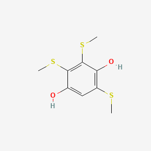molecular formula C9H12O2S3 B1682865 1,4-Benzenediol, 2,3,5-tris(methylthio)- CAS No. 127087-16-5