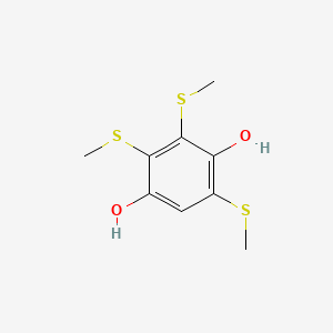 molecular formula C9H12O2S3 B1682865 2,3,5-Tris(methylsulfanyl)benzene-1,4-diol CAS No. 127087-16-5