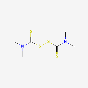 molecular formula C6H12N2S4<br>C6H12N2S4<br>(CH3)2N-CS-S-S-CS-N(CH3)2 B1682883 Thiram CAS No. 137-26-8