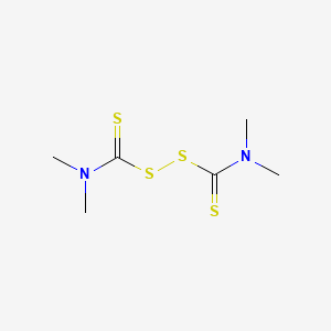 molecular formula C6H12N2S4<br>(CH3)2N-CS-S-S-CS-N(CH3)2<br>C6H12N2S4 B1682883 Thiram CAS No. 137-26-8