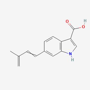 molecular formula C14H13NO2 B1682920 6-(3-Methylbuta-1,3-dien-1-yl)-1H-indole-3-carboxylic acid CAS No. 403646-00-4