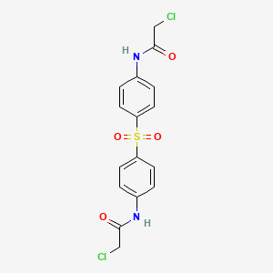 molecular formula C16H14Cl2N2O4S B1682944 Sulfone, bis((4-chloroacetylamino)phenyl) CAS No. 17328-16-4