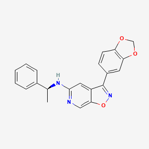 molecular formula C21H17N3O3 B1682953 3-(1,3-Benzodioxol-5-yl)-N-[(1S)-1-phenylethyl]-isoxazolo[5,4-c]pyridin-5-amine CAS No. 1082739-92-1