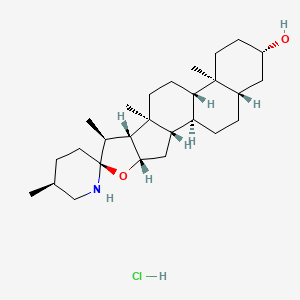 molecular formula C27H46ClNO2 B1682985 (1R,2S,4S,5'S,6R,7S,8R,9S,12S,13S,16S,18S)-5',7,9,13-tetramethylspiro[5-oxapentacyclo[10.8.0.02,9.04,8.013,18]icosane-6,2'-piperidine]-16-ol;hydrochloride CAS No. 6192-62-7
