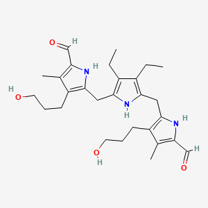 molecular formula C28H39N3O4 B1682991 1H-Pyrrole-2-carboxaldehyde, 5,5'-[(3,4-diethyl-1H-pyrrole-2,5-diyl)bis(methylene)]bis[4-(3-hydroxypropyl)-3-methyl- CAS No. 149365-62-8