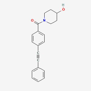 molecular formula C20H19NO2 B1683069 (4-Hydroxypiperidin-1-yl)(4-(phenylethynyl)phenyl)methanone CAS No. 393110-43-5