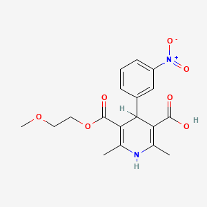 molecular formula C18H20N2O7 B1683074 3,5-Pyridinedicarboxylic acid, 1,4-dihydro-2,6-dimethyl-4-(3-nitrophenyl)-, 3-(2-methoxyethyl) ester CAS No. 74936-76-8