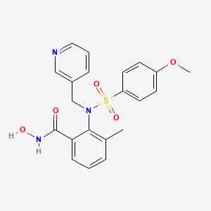molecular formula C21H21N3O5S B1683078 n-Hydroxy-2-[(4-methoxy-benzenesulfonyl)-pyridin-3-ylmethyl-amino]-3-methyl-benzamide CAS No. 206551-25-9