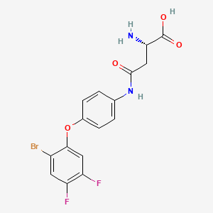 molecular formula C16H13BrF2N2O4 B1683084 N-[4-(2-Bromo-4,5-difluorophenoxy)phenyl]-L-asparagine CAS No. 868359-05-1