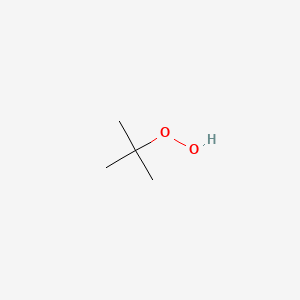 molecular formula C4H10O2<br>(CH3)3COOH<br>C4H10O2 B1683092 Tert-butyl hydroperoxide CAS No. 75-91-2