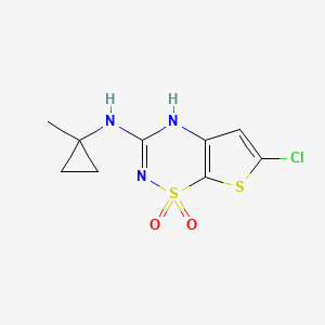 molecular formula C9H10ClN3O2S2 B1683159 Tifenazoxide CAS No. 279215-43-9