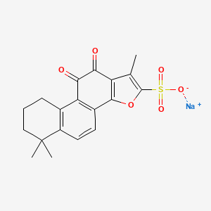 molecular formula C19H17NaO6S B1683162 Sodium 1,6,6-trimethyl-10,11-dioxo-6,7,8,9,10,11-hexahydrophenanthro[1,2-b]furan-2-sulfonate CAS No. 69659-80-9