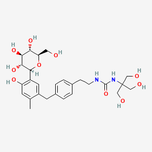 1-(1,3-dihydroxy-2-(hydroxymethyl)propan-2-yl)-3-(4-(4-hydroxy-2-methyl-5-((2S,3R,4R,5S,6R)-3,4,5-trihydroxy-6-(hydroxymethyl)tetrahydro-2H-pyran-2-yl)benzyl)phenethyl)urea