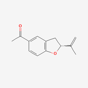 molecular formula C13H14O2 B1683225 Ethanone, 1-[2,3-dihydro-2-(1-methylethenyl)-5-benzofuranyl]- CAS No. 4976-25-4