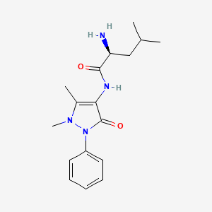 molecular formula C17H24N4O2 B1683314 (S)-2-Amino-N-(2,3-dihydro-1,5-dimethyl-3-oxo-2-phenyl-1H-pyrazol-4-yl)-4-methylpentanamide CAS No. 62989-73-5