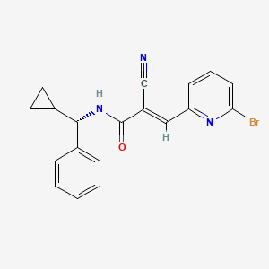 molecular formula C19H16BrN3O B1683323 (S,E)-3-(6-Bromopyridin-2-yl)-2-cyano-N-(cyclopropyl(phenyl)methyl)acrylamide CAS No. 951693-87-1