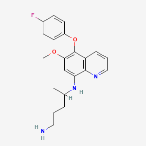 molecular formula C21H24FN3O2 B1683325 5-(p-Fluorophenoxy)-6-methoxy-8-(4-amino-1-methylbutylamino)quinoline CAS No. 63460-48-0