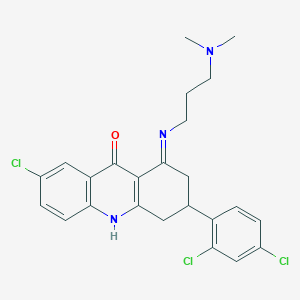 B1683326 (3-(N,N-Dimethylamino)propyl)imino-7-chloro-3-(2,4-dichlorophenyl)-3,4-dihydro-1,9(2H,10H)-acridinedione CAS No. 80092-76-8