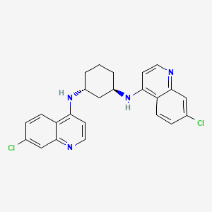 B1683327 (1R,3R)-1-N,3-N-bis(7-chloroquinolin-4-yl)cyclohexane-1,3-diamine CAS No. 140926-77-8