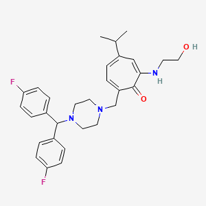 2,4,6-Cycloheptatrien-1-one, 7-((4-(bis(4-fluorophenyl)methyl)-1-piperazinyl)methyl)-2-((2-hydroxyethyl)amino)-4-(1-methylethyl)-