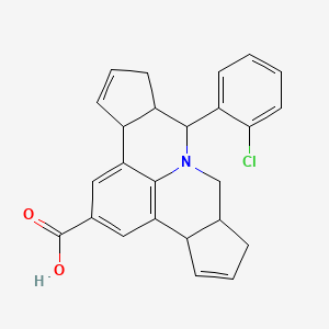 7-(2-Chlorophenyl)-3b,6,6a,7,9,9a,10,12a-octahydrocyclopenta[4,5]pyrido[3,2,1-ij]cyclopenta[c]quinoline-2-carboxylic acid