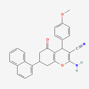 2-Amino-5,6,7,8-tetrahydro-4-(4-methoxyphenyl)-7-(naphthalen-1-YL)-5-oxo-4H-chromene-3-carbonitrile