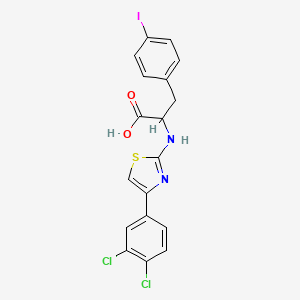 2-[[4-(3,4-Dichlorophenyl)thiazol-2-yl]amino]-3-(4-iodophenyl)propanoic acid