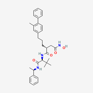 (2R)-N-[(2S)-3,3-dimethyl-1-oxo-1-[[(1R)-1-phenylethyl]amino]butan-2-yl]-N'-hydroxy-2-[3-(3-methyl-4-phenylphenyl)propyl]butanediamide