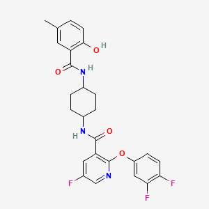 2-(3,4-Difluorophenoxy)-5-fluoro-N-(cis-4-((2-hydroxy-5-methylbenzoyl)amino)cyclohexyl)nicotinamide