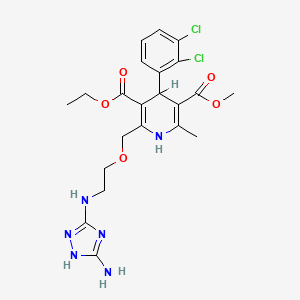 3,5-Pyridinedicarboxylic acid, 2-((2-((3-amino-1H-1,2,4-triazol-5-yl)amino)ethoxy)methyl)-4-(2,3-dichlorophenyl)-1,4-dihydro-6-methyl-, 3-ethyl 5-methyl ester