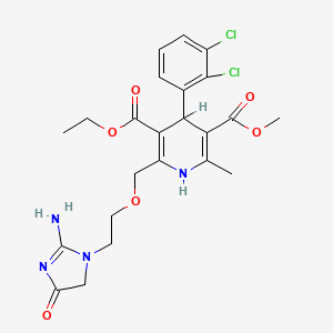 3-O-ethyl 5-O-methyl 2-[2-(2-amino-5-oxo-4H-imidazol-3-yl)ethoxymethyl]-4-(2,3-dichlorophenyl)-6-methyl-1,4-dihydropyridine-3,5-dicarboxylate