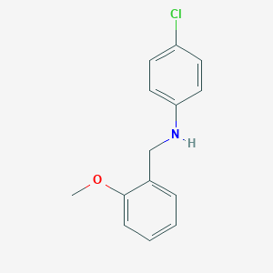 molecular formula C14H14ClNO B168339 4-chloro-N-[(2-methoxyphenyl)methyl]aniline CAS No. 100709-38-4