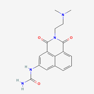 molecular formula C17H18N4O3 B1683395 1-(2-(2-(二甲氨基)乙基)-1,3-二氧代-2,3-二氢-1H-苯并[de]异喹啉-5-基)脲 CAS No. 956590-23-1