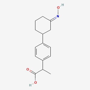 molecular formula C15H19NO3 B1683402 2-[4-[(3E)-3-hydroxyiminocyclohexyl]phenyl]propanoic acid CAS No. 56187-89-4