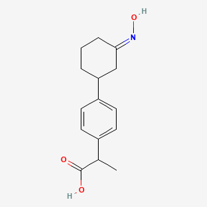 molecular formula C15H19NO3 B1683402 p-(3-Oxocyclohexyl)hydratropic acid oxime CAS No. 56187-89-4