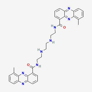molecular formula C34H34N8O2 B1683411 N,N'-(1,2-Ethanediylbis(imino-2,1-ethanediyl))bis(9-methyl-1-phenazinecarboxamide) CAS No. 343247-32-5