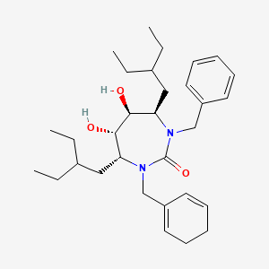 molecular formula C17H34N2O3 B1683412 (4R,5S,6S,7R)-1-benzyl-3-(cyclohexa-1,5-dien-1-ylmethyl)-4,7-bis(2-ethylbutyl)-5,6-dihydroxy-1,3-diazepan-2-one CAS No. 167826-88-2