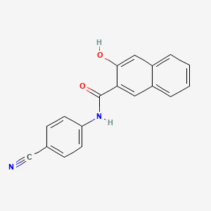 molecular formula C18H12N2O2 B1683420 N-(4-Cyanophenyl)-3-hydroxynaphthalene-2-carboxamide CAS No. 117739-40-9