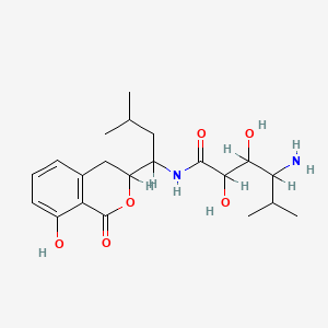 molecular formula C21H32N2O6 B1683438 4-amino-2,3-dihydroxy-N-[1-(8-hydroxy-1-oxo-3,4-dihydroisochromen-3-yl)-3-methylbutyl]-5-methylhexanamide CAS No. 126262-07-5
