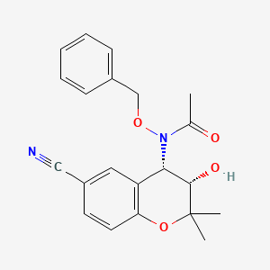 molecular formula C21H22N2O4 B1683444 N-[(3S,4S)-6-cyano-3-hydroxy-2,2-dimethyl-3,4-dihydrochromen-4-yl]-N-phenylmethoxyacetamide CAS No. 127408-30-4