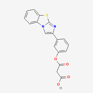 molecular formula C18H12N2O4S B1683448 2-(3-Carboxyacetoxyphenyl)imidazo(2,1-b)benzothiazole CAS No. 87545-58-2