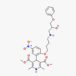 3,5-Pyridinedicarboxylic acid, 1,4-dihydro-4-(2-(4-((2-hydroxy-3-phenoxypropyl)amino)butoxy)-5-nitrophenyl)-2,6-dimethyl-, dimethyl ester