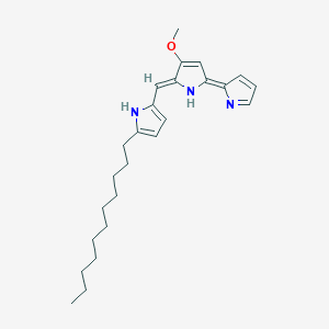 molecular formula C25H35N3O B1683453 (2Z,5Z)-3-methoxy-5-pyrrol-2-ylidene-2-[(5-undecyl-1H-pyrrol-2-yl)methylidene]pyrrole CAS No. 52340-48-4