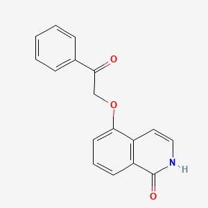 molecular formula C17H13NO3 B1683455 5-(2-氧代-2-苯乙氧基)异喹啉-1(2H)-酮 CAS No. 1048371-03-4