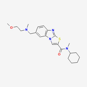 molecular formula C22H30N4O2S B1683492 N-cyclohexyl-6-[(2-methoxyethyl-methylamino)methyl]-N-methyl-[1,3]thiazolo[3,2-a]benzimidazole-2-carboxamide 