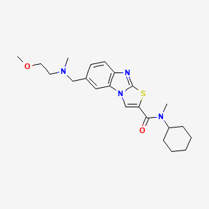 molecular formula C22H30N4O2S B1683492 N-cyclohexyl-6-[(2-methoxyethyl-methylamino)methyl]-N-methyl-[1,3]thiazolo[3,2-a]benzimidazole-2-carboxamide CAS No. 299900-83-7