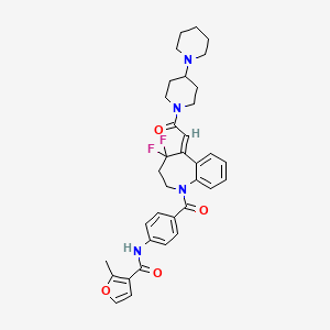 molecular formula C35H38F2N4O4 B1683494 N-[4-[(5Z)-4,4-difluoro-5-[2-oxo-2-(4-piperidin-1-ylpiperidin-1-yl)ethylidene]2,3-dihydro-1-benzazepine-1-carbonyl]phenyl]-2-methylfuran-3-carboxamide CAS No. 387816-81-1